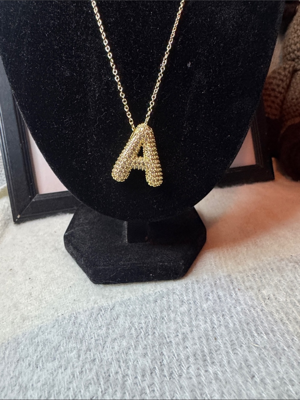 Gold 'A' Initial Pendant Necklace - Women's Jewelry - Picture 2 of 2